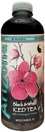 (image for) ARIZONA BLACK & WHITE ICED TEA WITH GINSENG & HONEY
