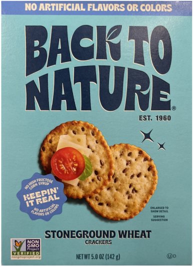 (image for) BACK TO NATURE STONEGROUND WHEAT CRACKERS
