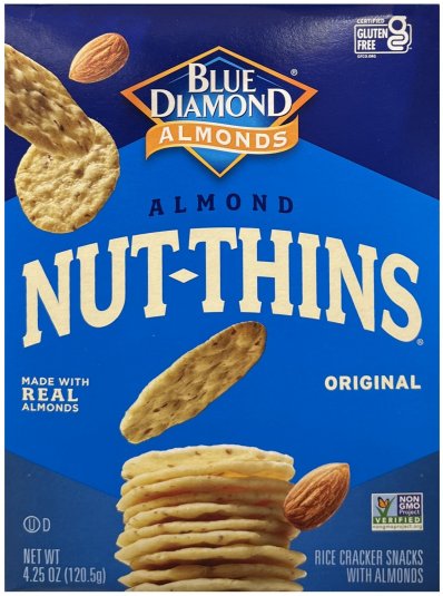 (image for) BLUE DIAMOND ALMONDS NUT THINS ORIGINAL RICE CRACKER SNACKS WITH ALMONDS