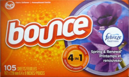 BOUNCE WITH FABREZE SCENT SPRING & RENEWAL FABRIC SOFTENER SHEET
