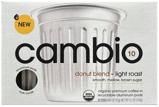 (image for) CAMBIO DONUT BLEND ORGANIC LIGHT ROAST COFFEE K-CUP PODS