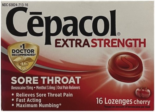 (image for) CEPACOL EXTRA STRENGTH SORE THROAT LOZENGES CHERRY