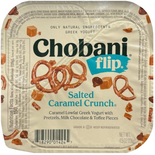 CHOBANI FLIP SALTED CARAMEL CRUNCH LOWFAT GREEK YOGURT (image for) CHOBANI FLIP SALTED CARAMEL CRUNCH LOWFAT GREEK YOGURT
