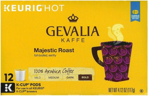 (image for) GEVALIA KAFFE MAJESTIC ROAST K-CUP PODS