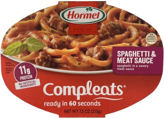 HORMEL COMPLEATS SPAGHETTI & MEAT SAUCE (image for) HORMEL COMPLEATS SPAGHETTI & MEAT SAUCE