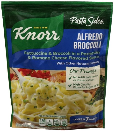 (image for) KNORR PASTA SIDES ALFREDO BROCCOLI FETTUCCINE & BROCCOLI IN A PARMESAN & ROMANO FLAVORED CHEESE SAUCE