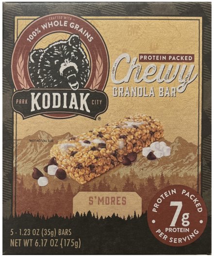 KODIAK PROTEIN PACKED CHEWY GRANOLA BAR S' MORES (image for) KODIAK PROTEIN PACKED CHEWY GRANOLA BAR S' MORES