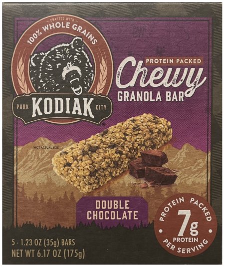 KODIAK PROTEIN PACKED CHEWY GRANOLA BAR DOUBLE CHOCOLATE (image for) KODIAK PROTEIN PACKED CHEWY GRANOLA BAR DOUBLE CHOCOLATE