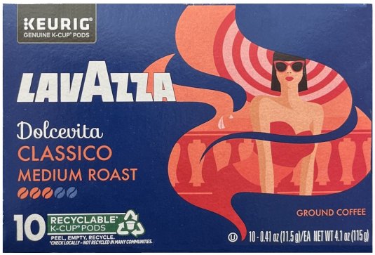 LAVAZZA DOLCEVITA CLASSICO MEDIUM ROAST COFFEE K-CUP PODS (image for) LAVAZZA DOLCEVITA CLASSICO MEDIUM ROAST COFFEE K-CUP PODS