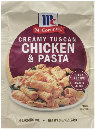 (image for) McCORMICK CREAMY TUSCAN CHICKEN & PASTA SEASONING MIX