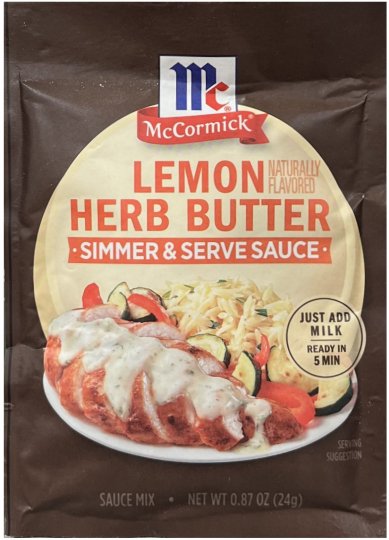 (image for) McCORMICK LEMON HERB BUTTER SIMMER & SERVE SAUCE