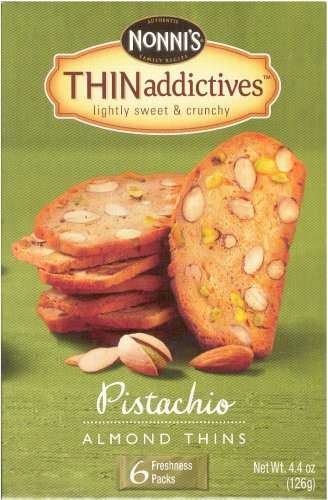 NONNI'S THINaddictives PISTACHIO ALMOND THINS (image for) NONNI'S THINaddictives PISTACHIO ALMOND THINS