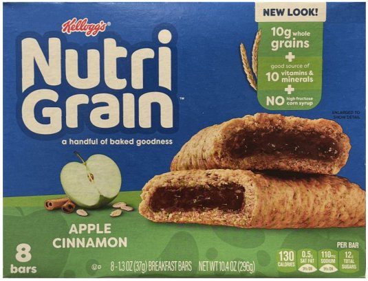 NUTRI GRAIN BREAKFAST BARS APPLE CINNAMON (image for) NUTRI GRAIN BREAKFAST BARS APPLE CINNAMON
