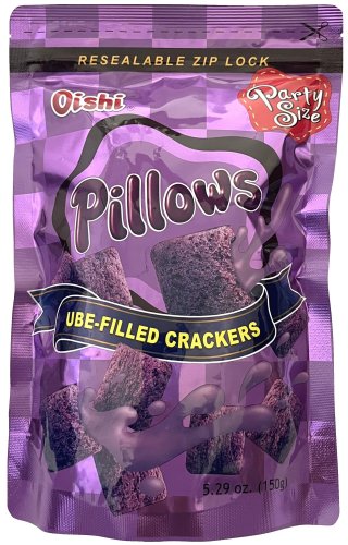 (image for) OISHI PILLOWS UBE-FILLED CRACKERS