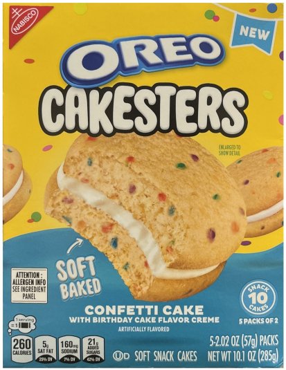 OREO CAKESTERS CONFETTI CAKE WITH CREME FILLING (image for) OREO CAKESTERS CONFETTI CAKE WITH CREME FILLING