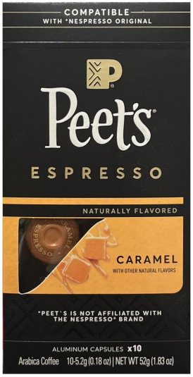 (image for) PEET'S ESPRESSO CARAMEL NATURALLY FLAVORED COFFEE CAPSULES