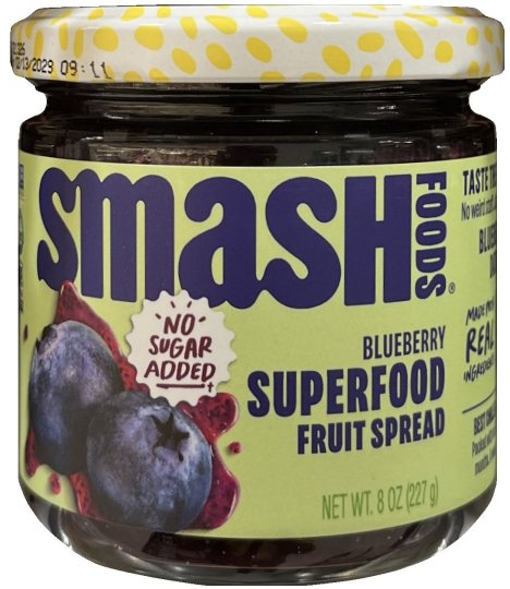 (image for) SMASH FOODS SUPERFOODS FRUIT SPREAD BLUEBERRY