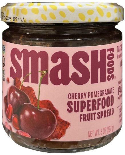 (image for) SMASH FOODS SUPERFOODS FRUIT SPREAD CHERRY POMEGRANATE