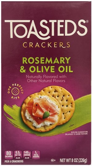(image for) TOASTEDS ROSEMARY & OLIVE OIL CRACKERS