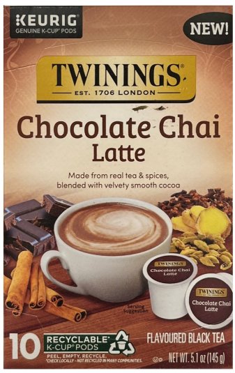 (image for) TWININGS CHOCOLATE CHAI LATTE K-CUP PODS
