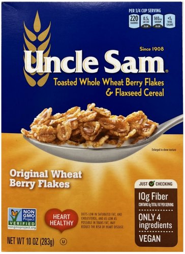 (image for) UNCLE SAM TOASTED WHOLE WHEAT BERRY FLAKES & FLAXSEED