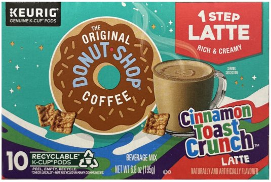 THE ORIGINAL DONUT SHOP COFFEE CINNAMON TOAST CRUNCH LATTE K-CUP PODS (image for) THE ORIGINAL DONUT SHOP COFFEE CINNAMON TOAST CRUNCH LATTE K-CUP PODS