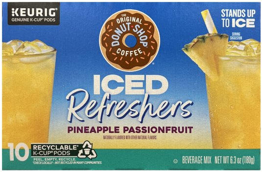 (image for) THE ORIGINAL DONUT SHOP COFFEE ICED REFRESHERS PINEAPPLE PASSIONFRUIT K-CUP PODS