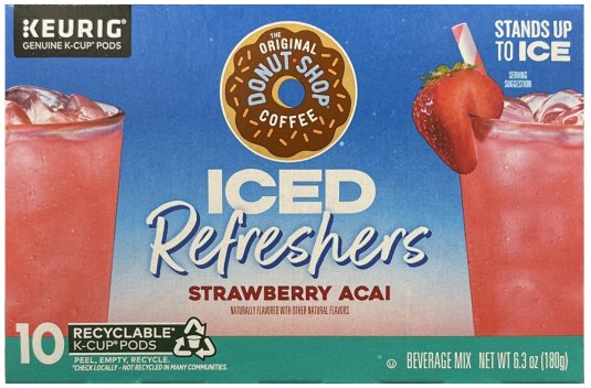 (image for) THE ORIGINAL DONUT SHOP COFFEE ICED REFRESHERS STRAWBERRY ACAI K-CUP PODS
