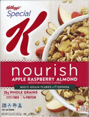 (image for) KELLOGG'S SPECIAL K APPLE RASPBERRY ALMOND MULTI-GRAIN FLAKES