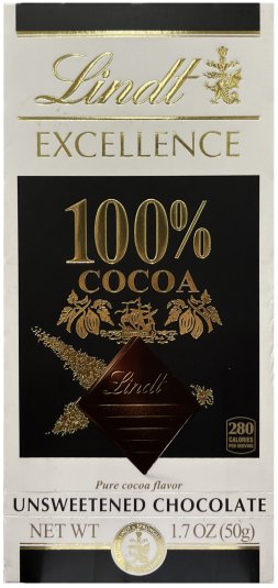 (image for) LINDT EXCELLENCE 100% COCOA UNSWEETENED CHOCOLATE