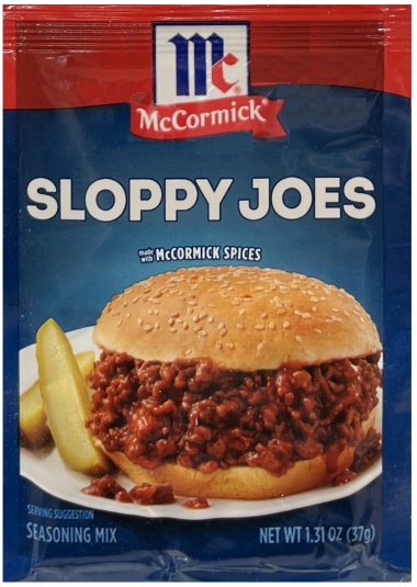 McCORMICK SLOPPY JOES SEASONING MIX (image for) McCORMICK SLOPPY JOES SEASONING MIX