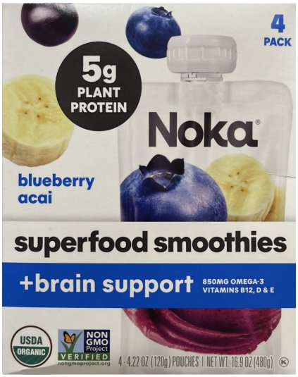 NOKA SUPERFOOD SMOOTHIES ORGANIC BLUEBERRY ACAI (image for) NOKA SUPERFOOD SMOOTHIES ORGANIC BLUEBERRY ACAI