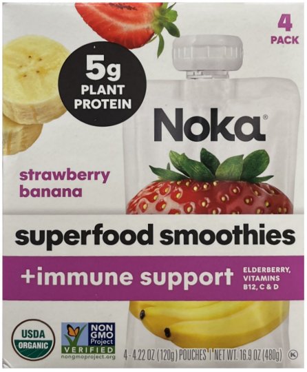 (image for) NOKA SUPERFOOD SMOOTHIES ORGANIC STRAWBERRY BANANA