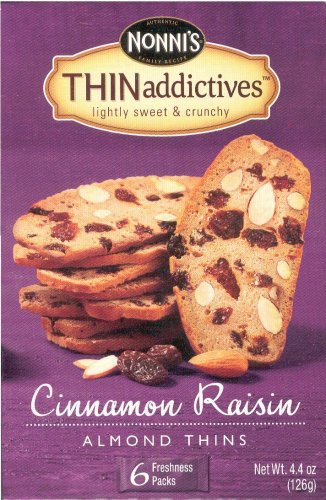 NONNI'S THINaddictives CINNAMON RAISIN ALMOND THINS (image for) NONNI'S THINaddictives CINNAMON RAISIN ALMOND THINS