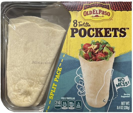 OLD EL PASO 8 TORTILLA POCKETS (image for) OLD EL PASO 8 TORTILLA POCKETS
