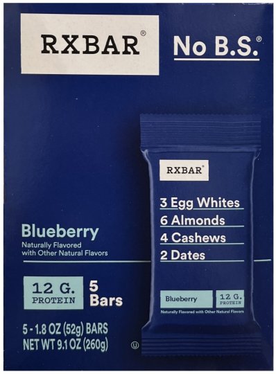 RXBAR BLUEBERRY PROTEIN BAR (image for) RXBAR BLUEBERRY PROTEIN BAR
