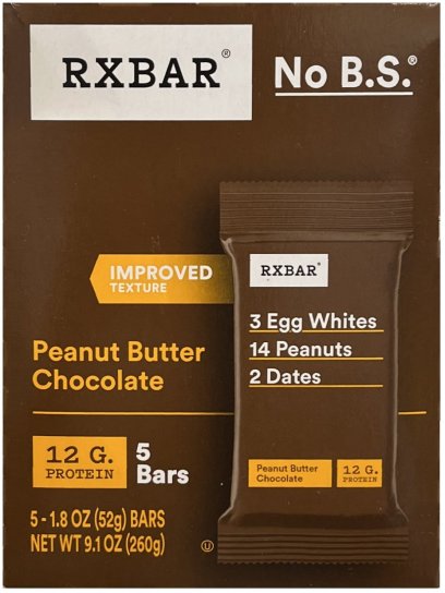 RXBAR PEANUT BUTTER CHOCOLATE PROTEIN BAR (image for) RXBAR PEANUT BUTTER CHOCOLATE PROTEIN BAR
