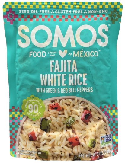 SOMOS FAJITA WHITE RICE WITH GREEN & RED BELL PEPPERS (image for) SOMOS FAJITA WHITE RICE WITH GREEN & RED BELL PEPPERS