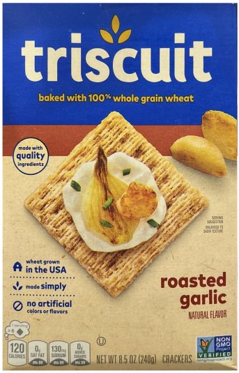 TRISCUIT ROASTED GARLIC CRACKERS (image for) TRISCUIT ROASTED GARLIC CRACKERS
