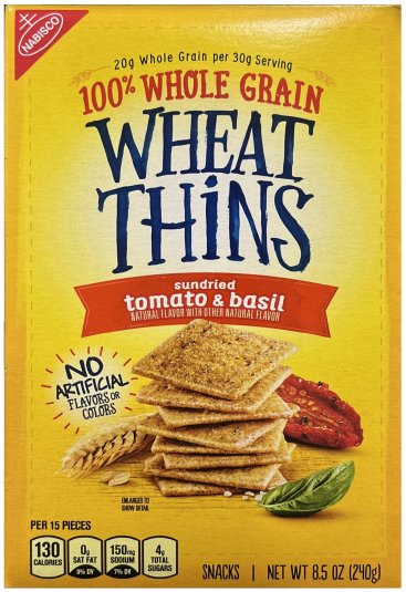 WHEAT THINS SUNDRIED TOMATO & BASIL (image for) WHEAT THINS SUNDRIED TOMATO & BASIL